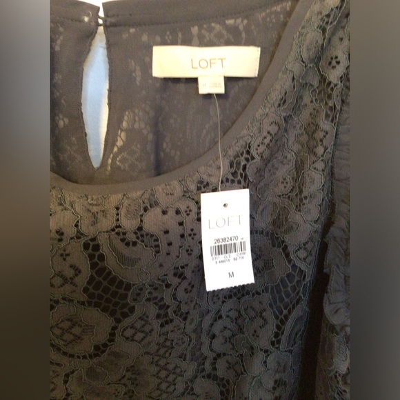 NWT Loft gray Lace lined Sleeveless Top size medium - Picture 3 of 4